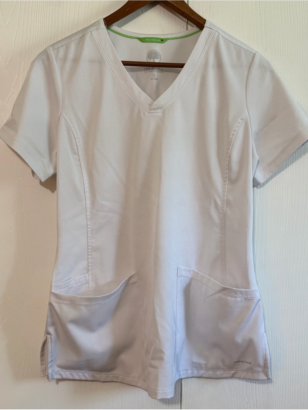 healing hands White Scrub Top
